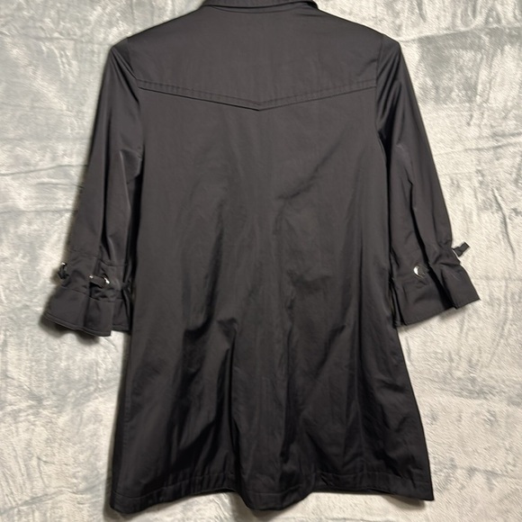 Nine West dress coat women's black lined rain long coat - Picture 7 of 12